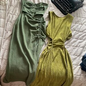 Elegant Green and Yellow Women's Dresses